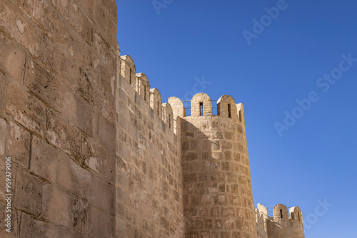 Sousse, Tunisia. Exterior view of the fortifications of the Ribat of Sousse.