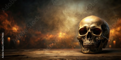 Spooky Halloween background featuring a creepy skull, halloween, background, skull, spooky, creepy, scary, dark, horror