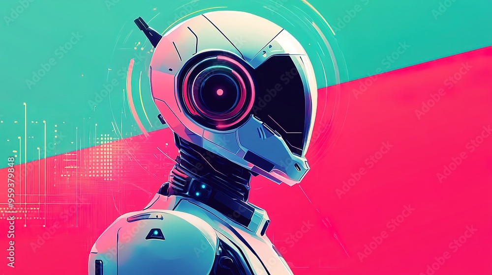 Geometric Robot with Clean Lines and Curves, Appears Engaged in Listening Mode. The Design Features Angular and Smooth Elements, Creating a Modern and Futuristic Aesthetic. Geometric Robot with Clean Lines and Curves, Appears Engaged in Listening Mode. The Design Features Angular and Smooth Elements, Creating a Modern and Futuristic Aesthetic.