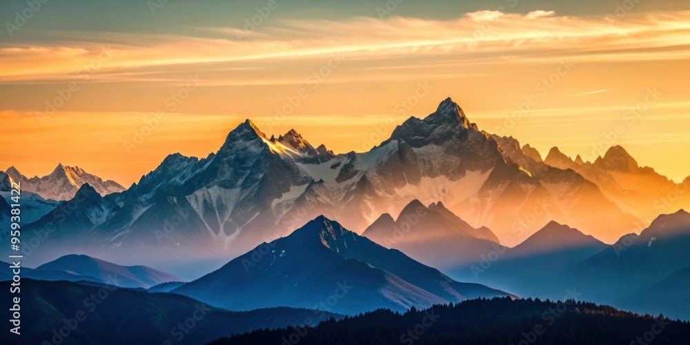 Outline of distant mountain range and sharp peaks , mountain, range, hills, peaks, distant, outline, rolling, nature Outline of distant mountain range and sharp peaks , mountain, range, hills, peaks, distant, outline, rolling, nature