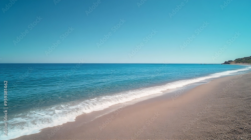 Empty beach on south of Spain : Generative AI Empty beach on south of Spain : Generative AI