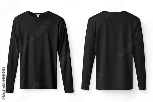 Black long sleeve tshirt mockup isolated created with Generative AI