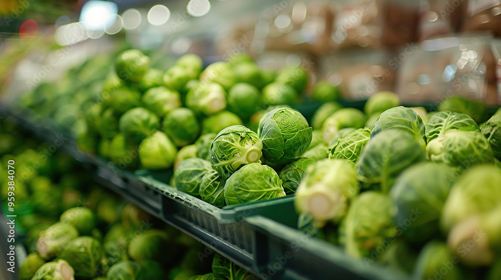 Fresh brussel sprouts in the market Fresh brussel sprouts in the market