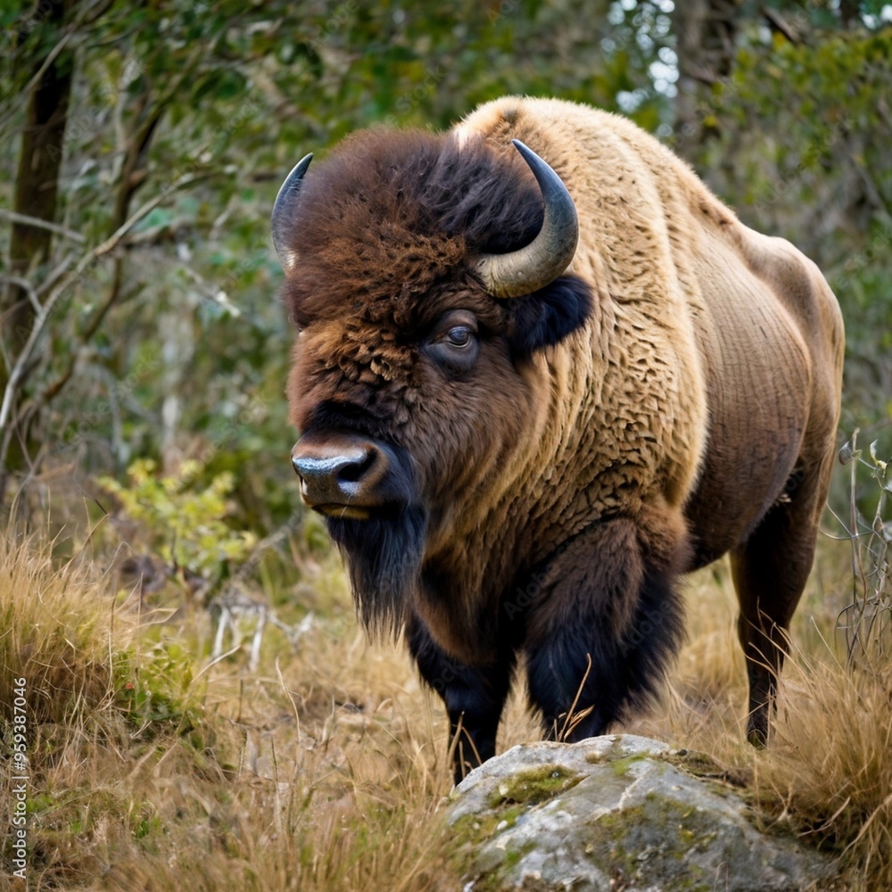 American bison in the forest royalty free stock photos images generated Ai American bison in the forest royalty free stock photos images generated Ai