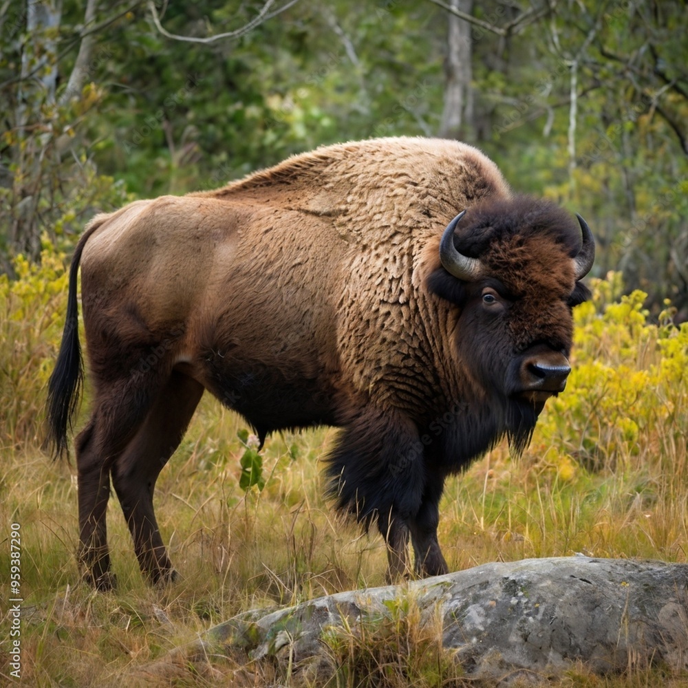 American bison in the forest royalty free stock photos images generated Ai American bison in the forest royalty free stock photos images generated Ai