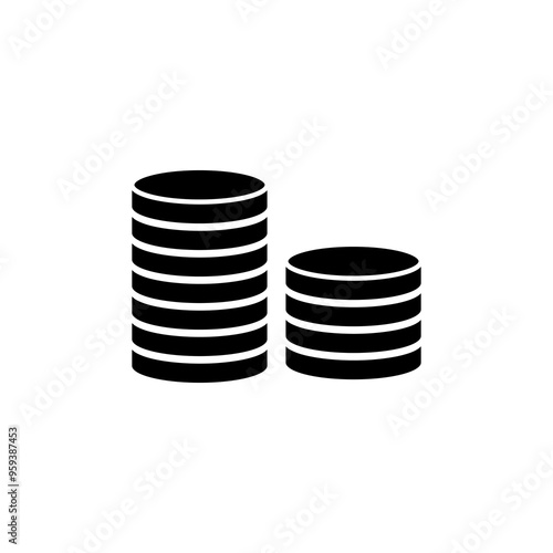 Coins stack vector icon, Money stacked coins trendy style illustration for web and app..eps