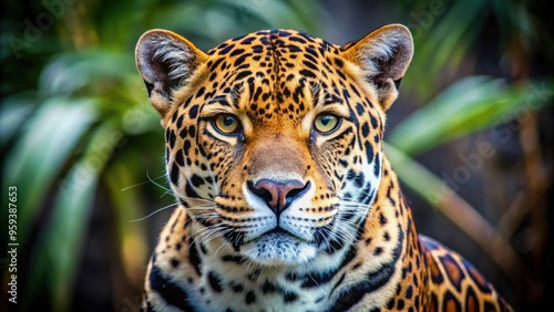 Very sleek and majestic jaguar with striking spots and eyes, jaguar, wildlife, animal, predator, feline, beautiful, elegant