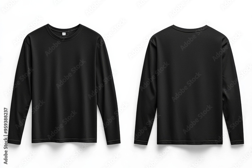 Black long sleeve tshirt mockup isolated created with Generative AI Black long sleeve tshirt mockup isolated created with Generative AI