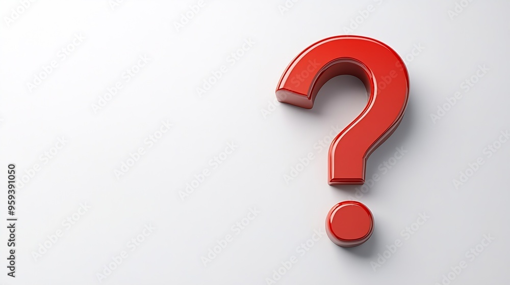 Question mark design with copy space on white background : Generative AI Question mark design with copy space on white background : Generative AI