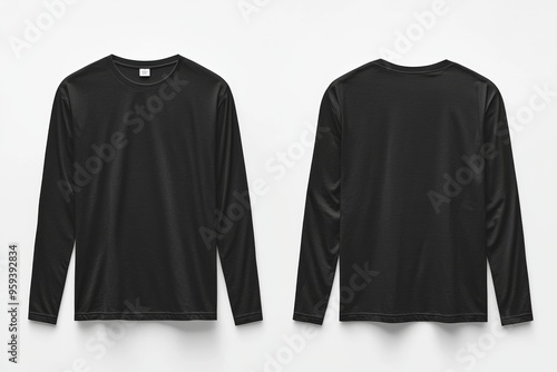 Black long sleeve tshirt mockup isolated created with Generative AI