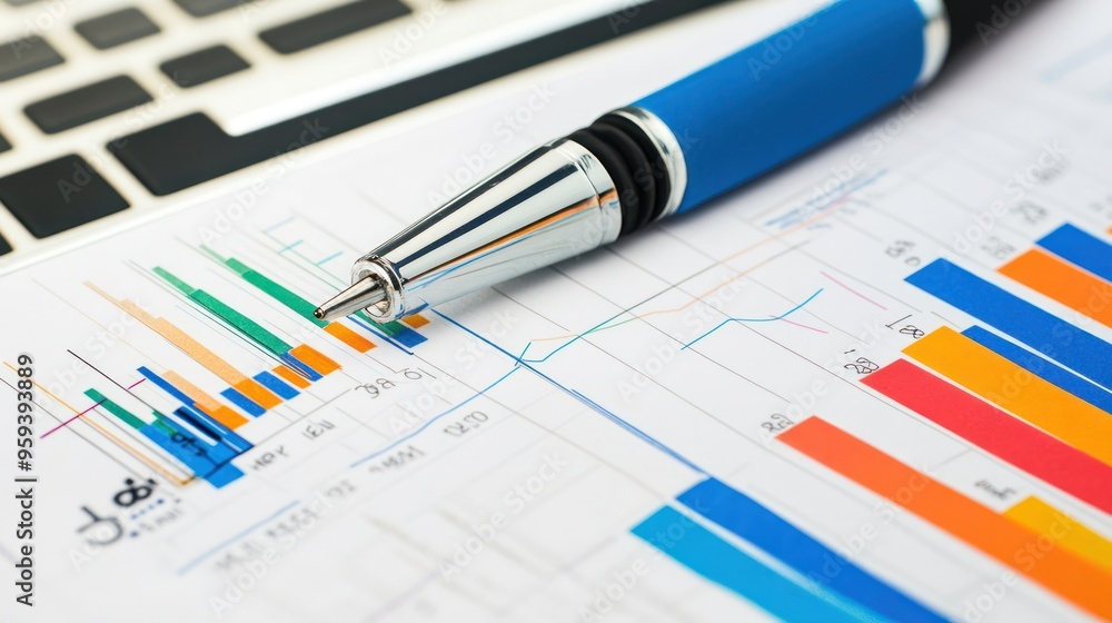 Business Data Analysis Chart with Pen Business Data Analysis Chart with Pen