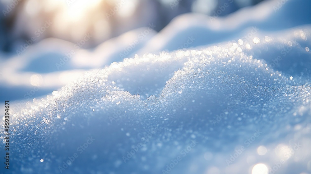 Close-Up of Sparkling Snow Ice Surface with Sunlight Reflections Creating a Magical Winter Wonderland Effect Close-Up of Sparkling Snow Ice Surface with Sunlight Reflections Creating a Magical Winter Wonderland Effect