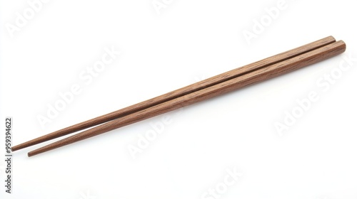 Wooden Chopsticks on White Background