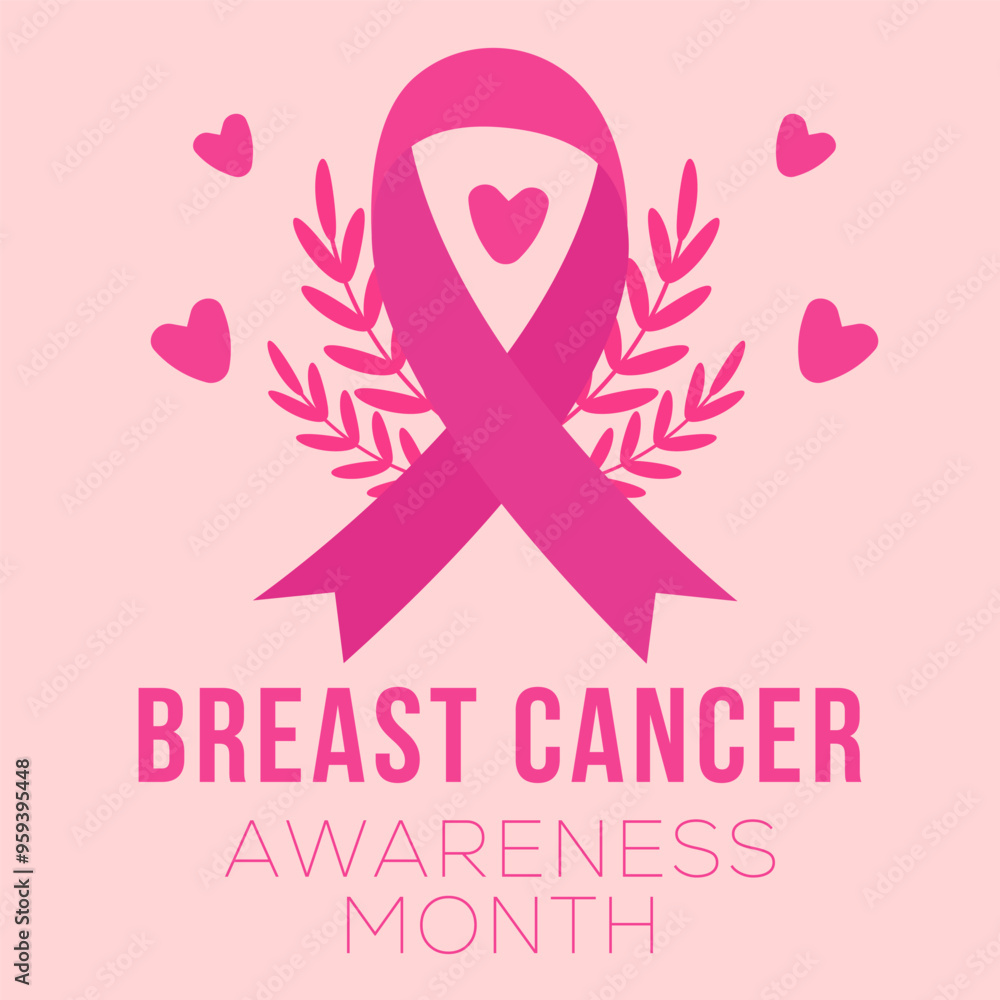 breast cancer awareness month illustration in flat design style breast cancer awareness month illustration in flat design style