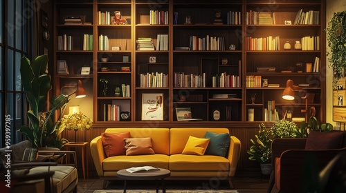 Wallpaper Mural A coffee shop interior with a cozy reading nook Torontodigital.ca