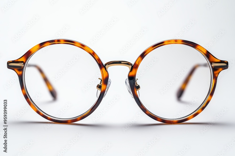 Elegant tortoise shell glasses displayed on a clean white background highlighting their unique design and craftsmanship Elegant tortoise shell glasses displayed on a clean white background highlighting their unique design and craftsmanship