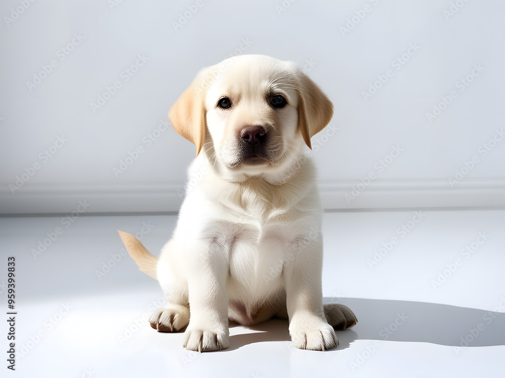 cute little labrador retriever puppy dog sitting on white background cute little labrador retriever puppy dog sitting on white background