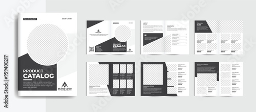 Vector luxury furniture product catalog brochure design with minimal shapes vector