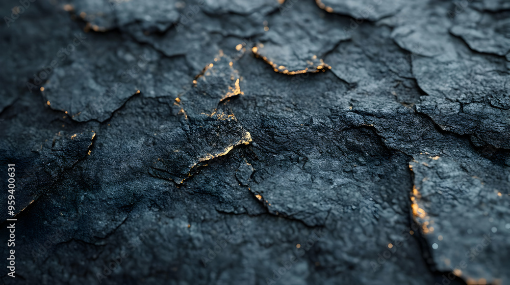 Dark Grey Stone Texture with Golden Veins Macro Photography Dark Grey Stone Texture with Golden Veins Macro Photography