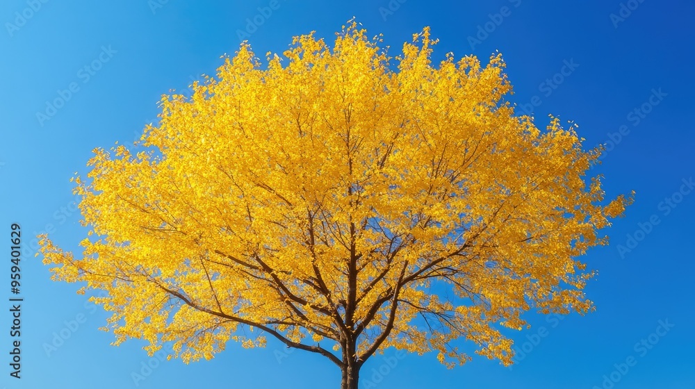 A yellow tree in autumn A yellow tree in autumn