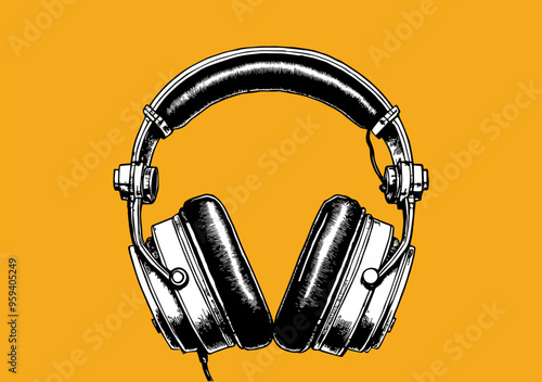 Headphone vintage style 