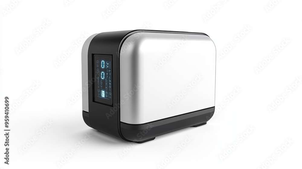 Modern Silver and Black Air Purifier with Digital Display Modern Silver and Black Air Purifier with Digital Display
