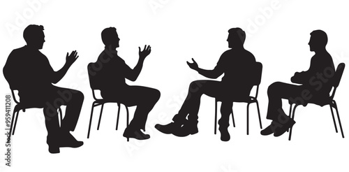 silhouettes of people in a cafe