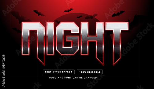 Red Night Horror Text Style Effect Editable