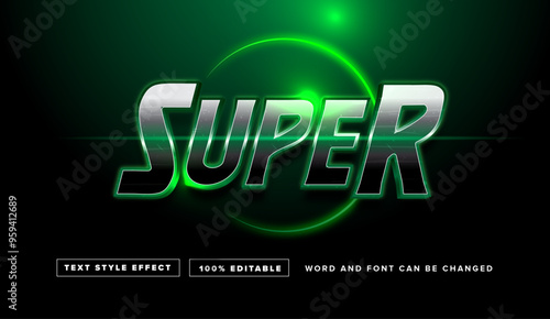 Green Super Text Style Effect Editable