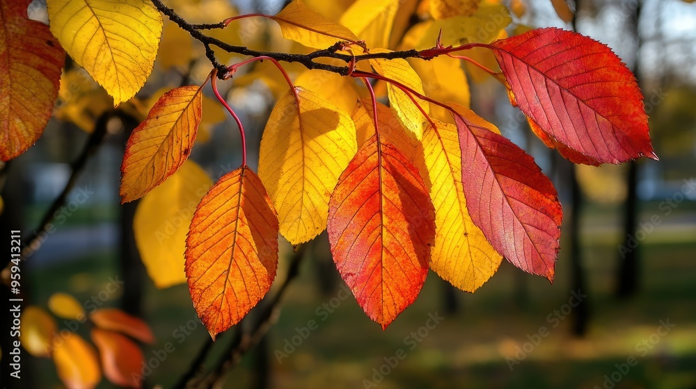 Beautiful yellow red and orange leaves in an autumn park Beautiful yellow red and orange leaves in an autumn park