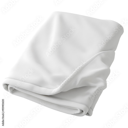 Folded White Blanket with a Subtle Seam