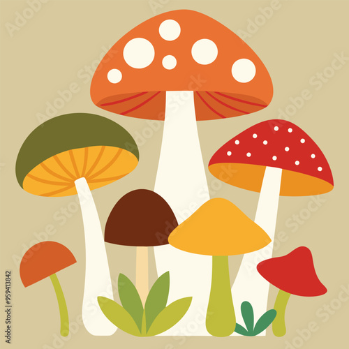 different-mushrooms--watercolor-painting-vector