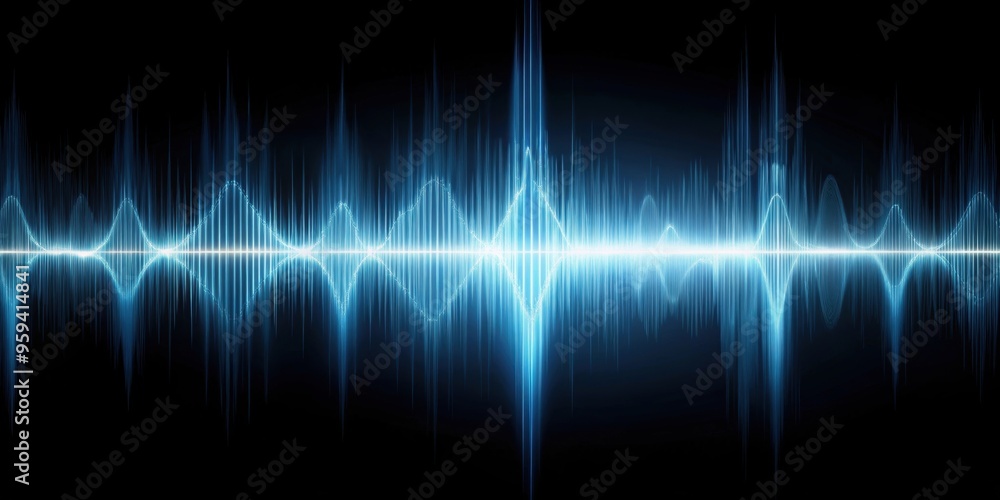 Sound waves rippling through darkness, sound waves, dark background Sound waves rippling through darkness, sound waves, dark background