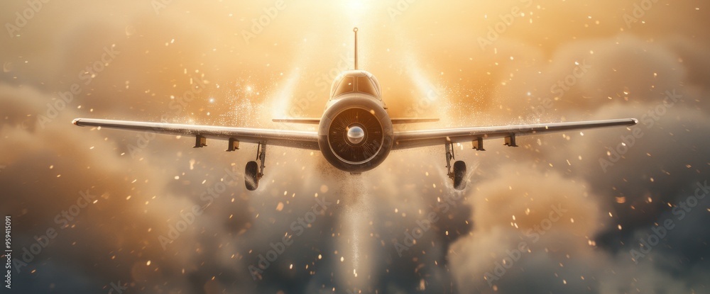 The plane is surrounded by a lot of smoke and debris The plane is surrounded by a lot of smoke and debris