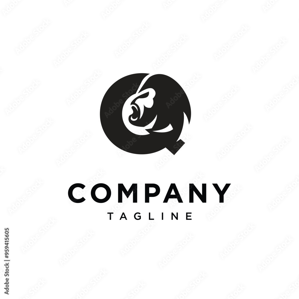 Letter Q Gorilla logo icon vector Letter Q Gorilla logo icon vector