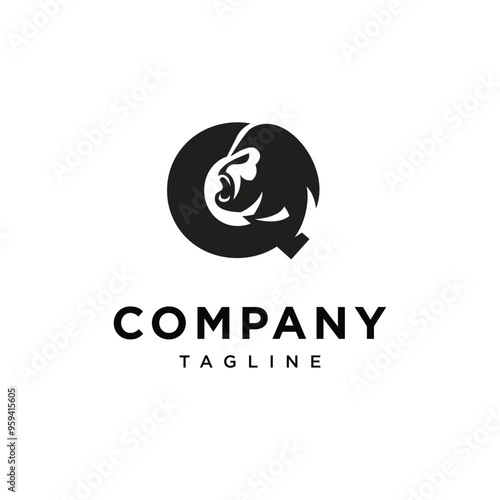 Letter Q Gorilla logo icon vector