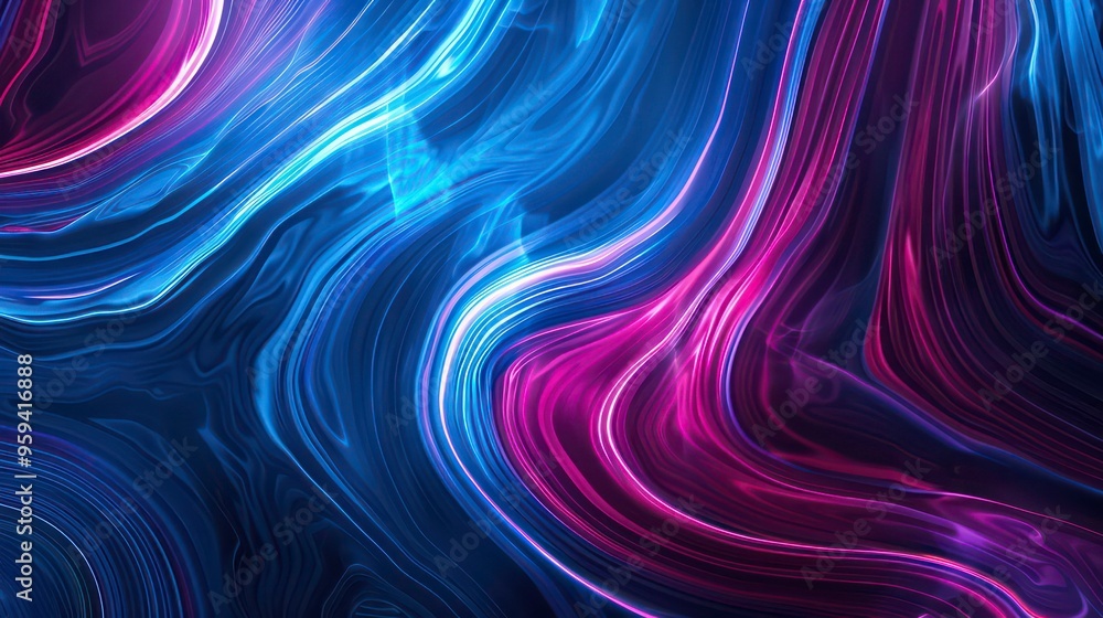 Obraz premium Abstract background with flowing purple and blue lines.