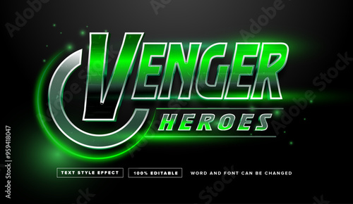 Green Venger Heroes Text Style Effect Editable