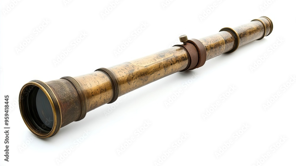 Antique Brass Telescope with Leather Strap Antique Brass Telescope with Leather Strap