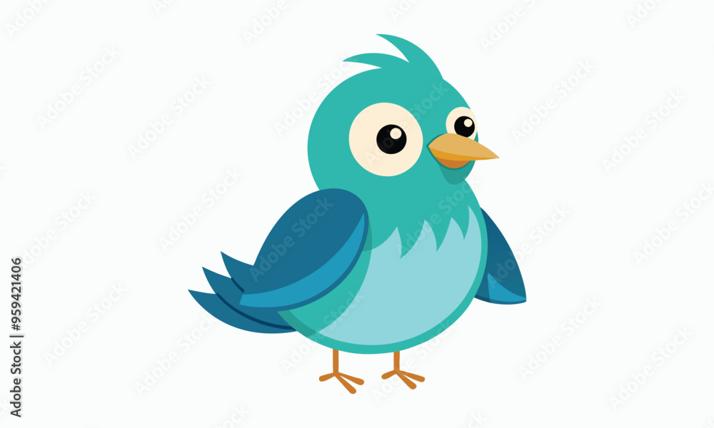 Obraz premium vector cute bird illustration white background