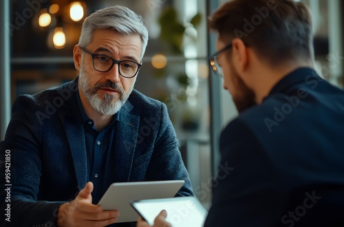 two business men in an office setting