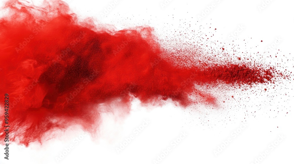red color powder explosion on white background. red color powder explosion on white background.