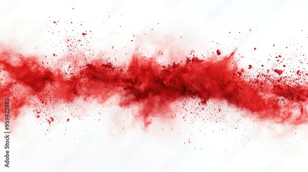 red color powder explosion on white background. red color powder explosion on white background.