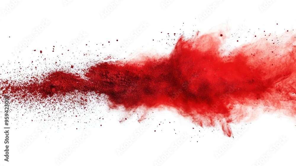 red color powder explosion on white background. red color powder explosion on white background.