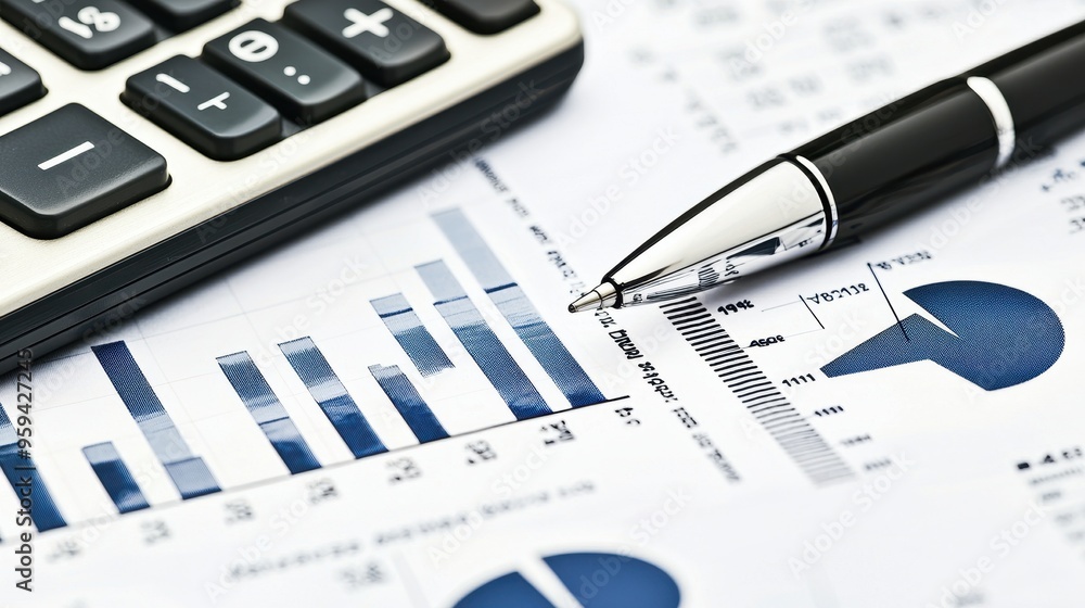 Financial Analysis Calculator Pen Charts and Graphs Financial Analysis Calculator Pen Charts and Graphs