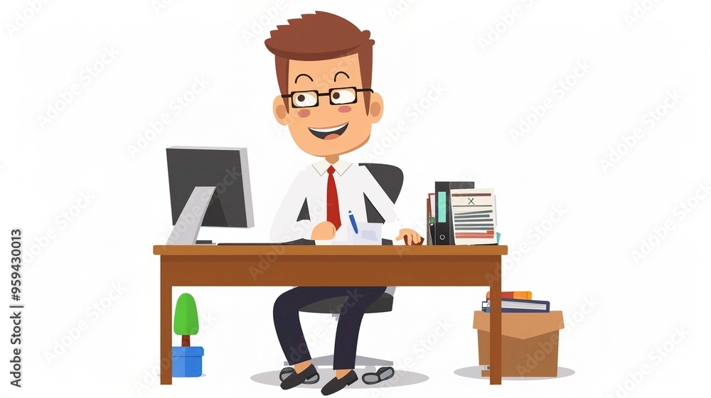 Stunning Office Cartoon Character: A Fun and Lively Workplace Visual. Showcasing Creativity and Energy. Stunning Office Cartoon Character: A Fun and Lively Workplace Visual. Showcasing Creativity and Energy.