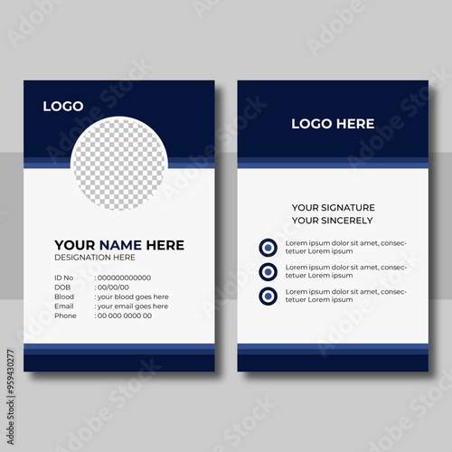 Business id card template with minimalist elements design
