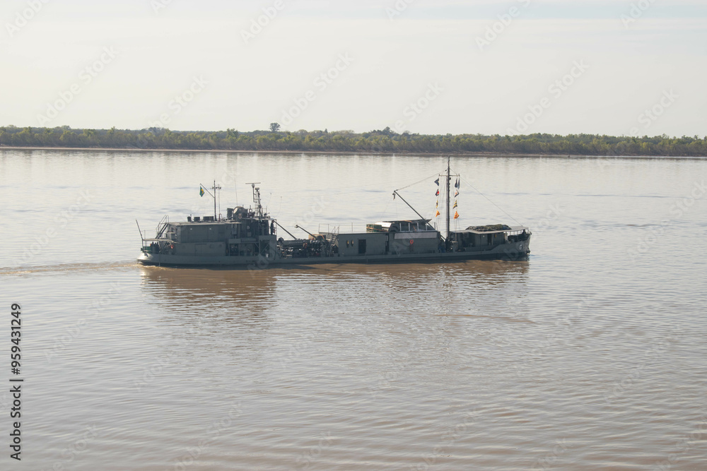 navy warship sailing on a river war navy warship sailing on a river war