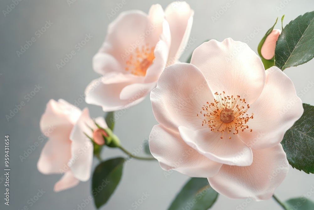 Obraz premium Beautiful fresh musk rose. Rosa moschata flowers in early summer