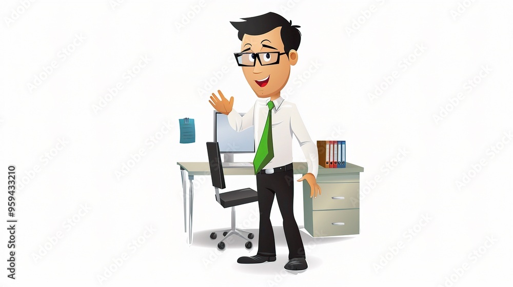 Stunning Office Cartoon Character: A Fun and Lively Workplace Visual. Showcasing Creativity and Energy. Stunning Office Cartoon Character: A Fun and Lively Workplace Visual. Showcasing Creativity and Energy.